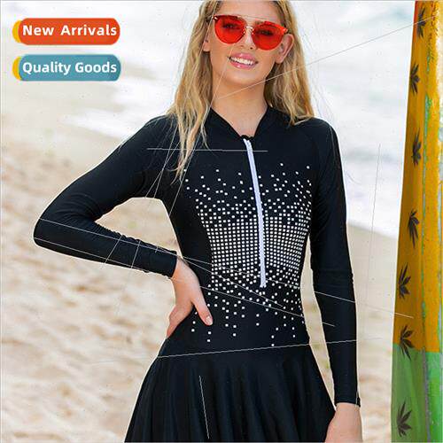New ladies one-piece swimsu dress sunscreen diving su conser