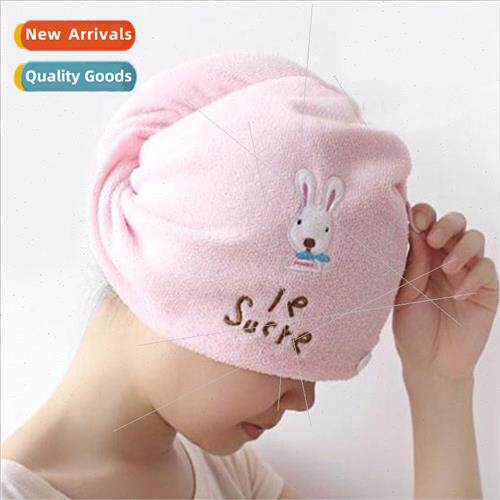 Water-absorbent cute elephant hair dryer cap microfiber thic