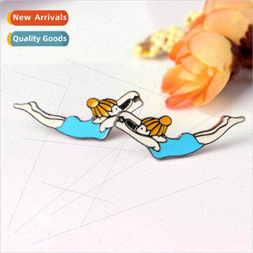 creative versatile cartoon characters swimming girls fun bro