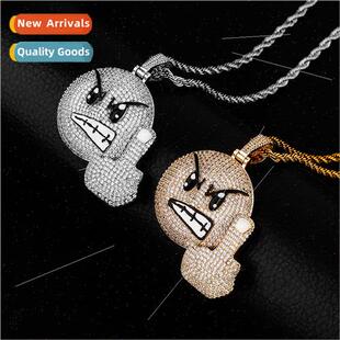 angry emoji vertical middle pendant Europe finger new
