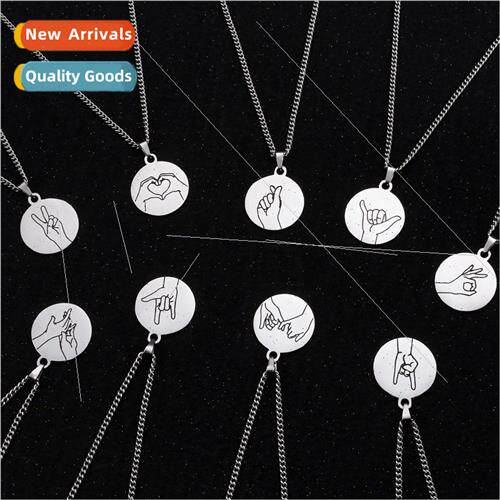 Couple long tanium steel hip-hop necklace male multiple gest