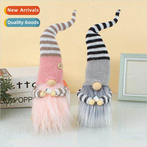 Hholding cup doll decorations faceless old man knted striped