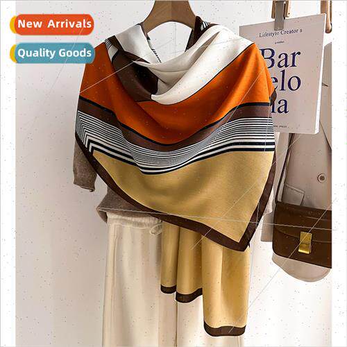 Color blocking fashion imation wool scarf scarf thin warm si