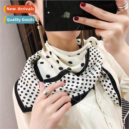 Korea new 70 polka dot silk scarf small square scarf female