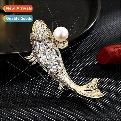 cky koi fish brooch upscale women coat corsage hundred niche