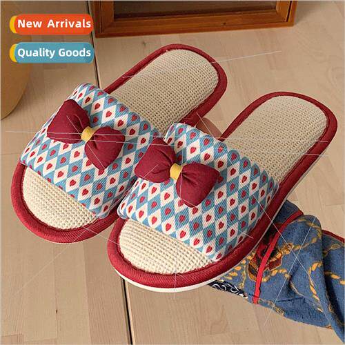 Female spring summer sweet bow cotton sandals four seasons h