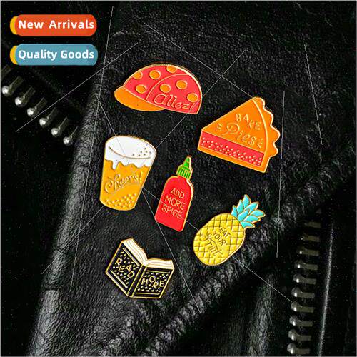 Japan Korea new book pineapple creative brooch button pin re