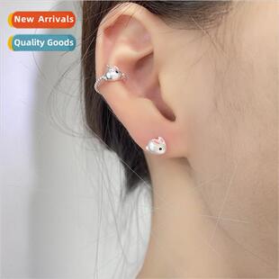 ear clips cute frosted swee super bunny holes Pink whout