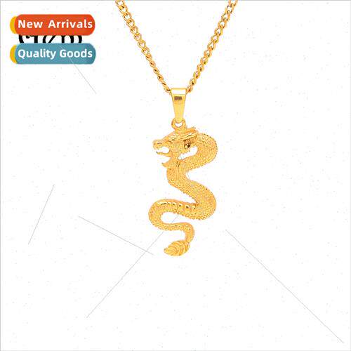 Men New Hip Hop Gold Plated Dragon PendantGold Dragon Pendan