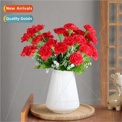 Carnation simulation bouquet vase home decorative flowers li