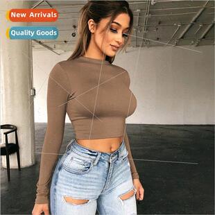 2023 Women basic Uned versatil color States solid Europe new