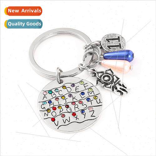 Stranger Things Alphabet Keychain Metal Alphabet Number Plat