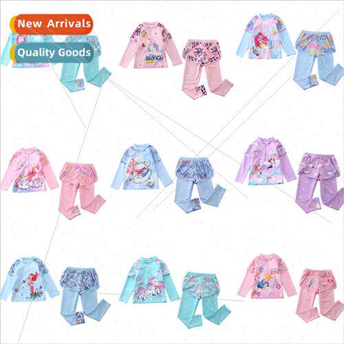 Children swimsuits 适用women girls split middle large childr