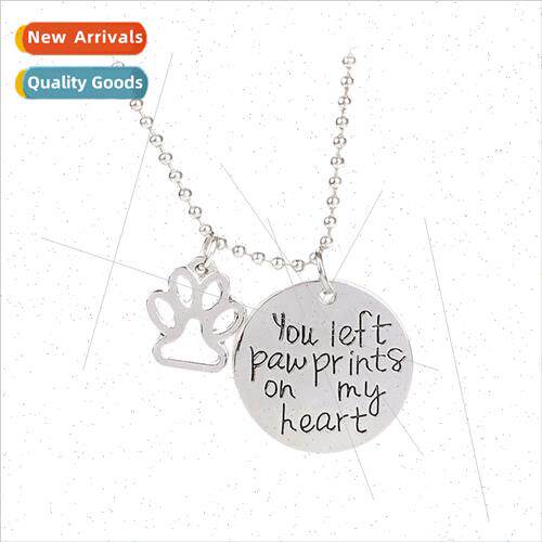 jewelry new letters you left pawprints on my heart fashion d