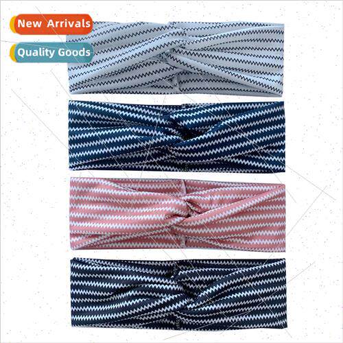 Europe Uned States striped printed knot hair bsports leisure