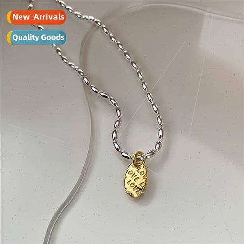 Korea ove rice grain olive bead necklace niche collarbone ch