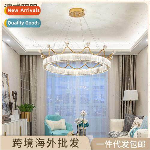 Overseas crown crystal chandelier model house soft decorativ