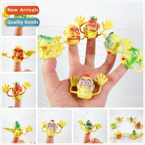 New PVC yellow large old man finger puppet storytelling mini