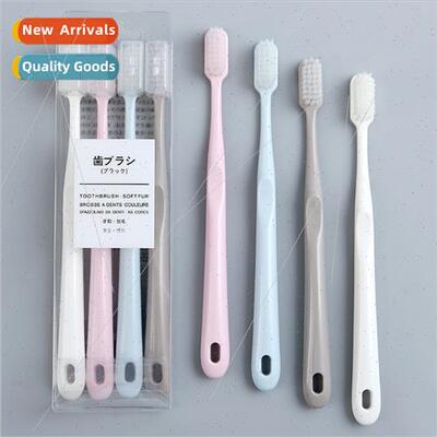 Macaroon toothbrush bamboo charcoal soft bristles adult big