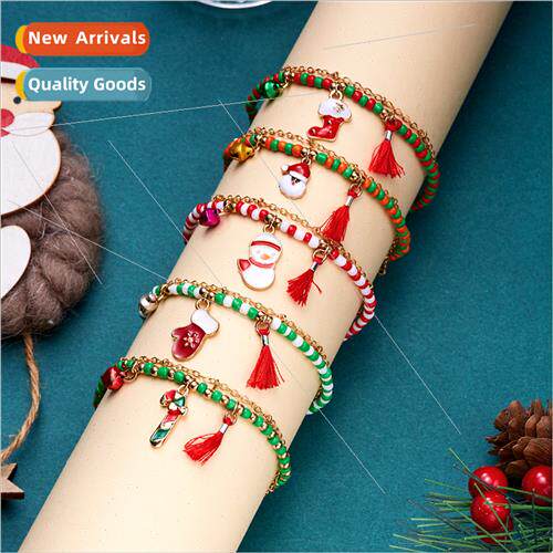 Christmas oil dripping Christmas snowman bells tassel rice b