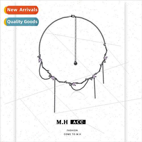 Pink Heart Necklace Women Irregular Sweet Cool Hundreds Lock