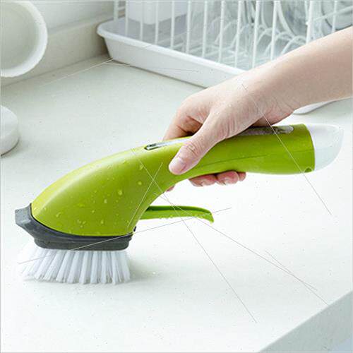 Kchen -slip long handle cleaning brush automatically add det