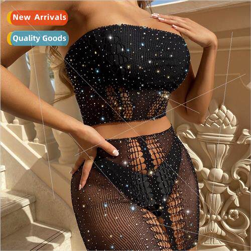 Europe Sexy Shiny Diamonds Swimsu 4 Piece Bikini Wrap Swimsu