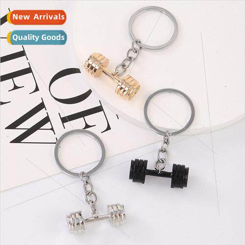 fashion dumbbell hip-hop keychain men couple pendant female