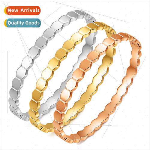 Europe new geometric minimalist hexagonal honeycomb bracelet