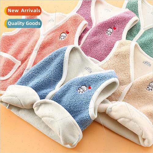Autumn winter new children teddy fleece cardigan front doubl
