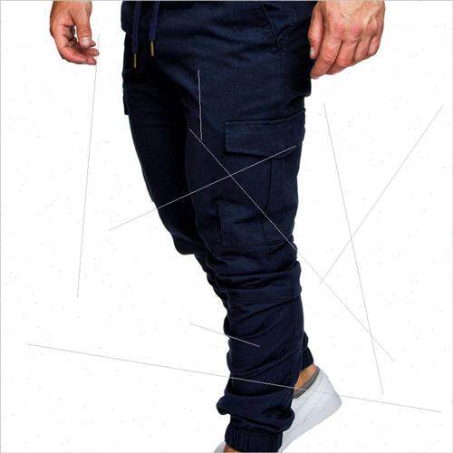 Summer new workwear multi-pocket pants men woven fabric casu
