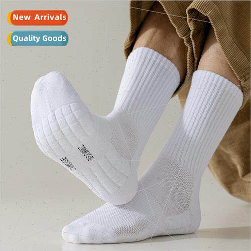 Mens mid-calf socks towel bottom thickened terry long sports