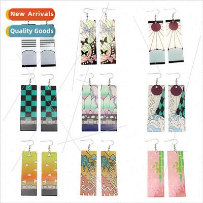 Anime  ghost destroyed blade charcoal rou earrings fashion n