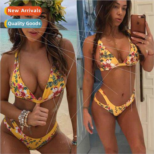 Europe Swimwear Posioning Print Two Piece Bikini 19C268