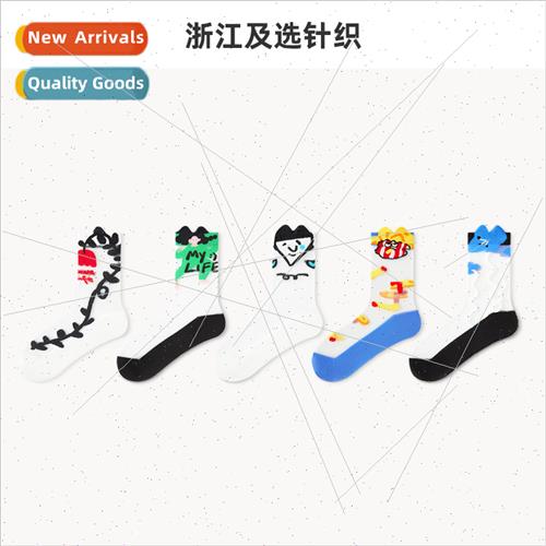 Alien transparent socks female Japan INS tide mid-calf summe