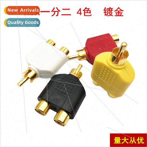 Gold-plated Audio Adapter Lotus RCA 1 in 2 RCA Male to 2 RCA
