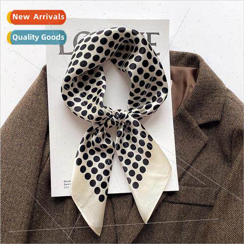 2021 Korea  new fashion polka dot 70 silk square scarf femal
