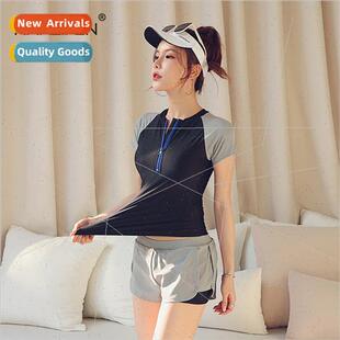 summer female spl conservative piec Sports two swimsu