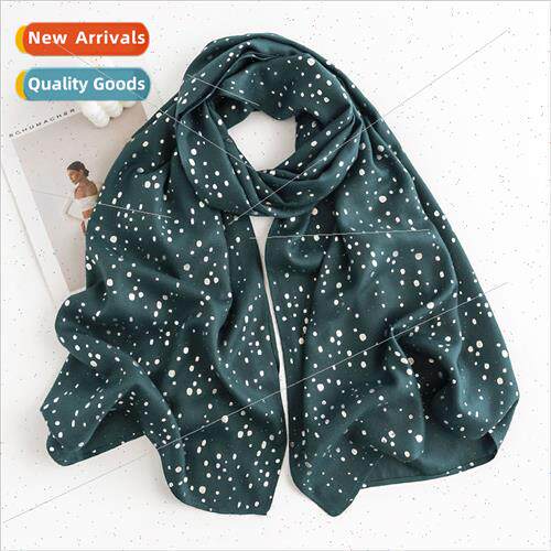 Printed small polka dot scarf female fashion commuter warm n