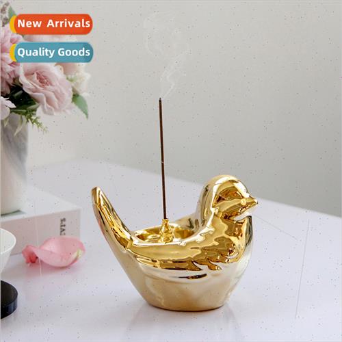 mple modern golden bird ceramic mini handheld incense stick