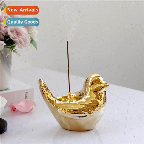 mple modern golden bird ceramic mini handheld incense stick