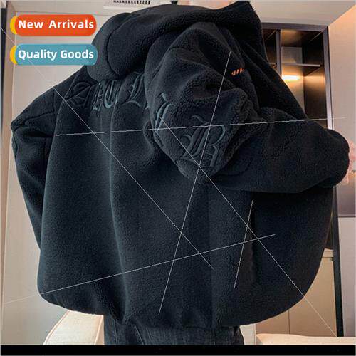 Lamb wool fleece jacket men fall winter padded thickened 202