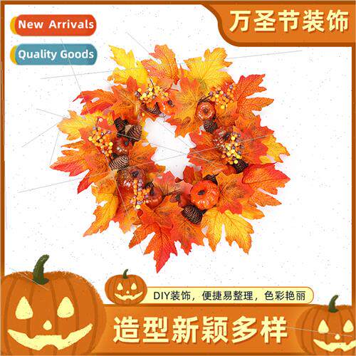 Autumn Color Small Pumpkin Vine Wreath Wreath Maple Leaf Gar