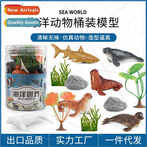 Mini sea life animal model solid beluga whale walrus seal sh