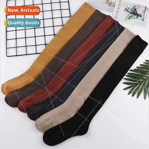 Terry black calf socks women fall winter combed cotton cotto