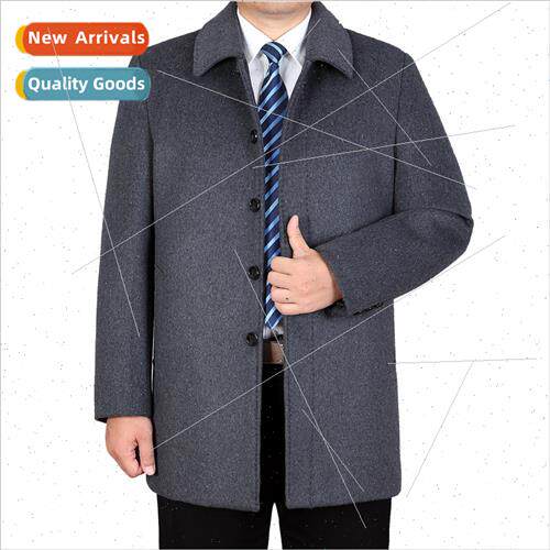 Middle-aged elderly men coats in long coat in winter fertili