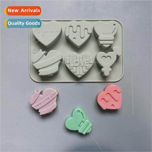 licone 6 wh 6 love cake Jelly pudding soap cake mold baking
