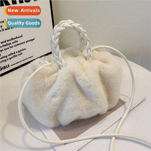2023 fall winter new imation wool women bag pumpkin bag draw