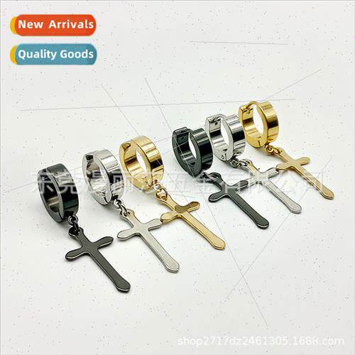 Korea creative cross without ear holes ear clip tassel earri