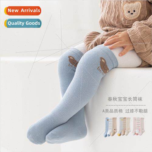 3 pairs set of baby card through the knee socks spring and f